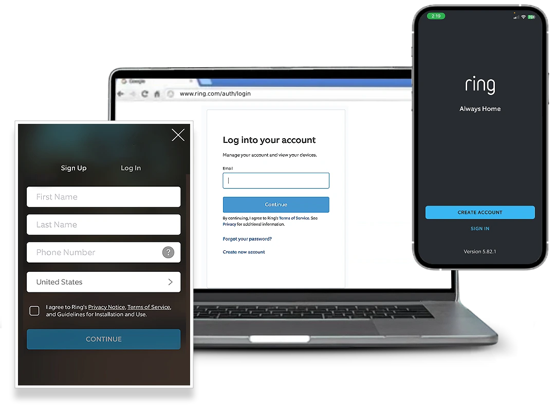ring camera login
